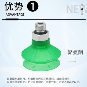 Ventouse à vide pneumatique en silicone pour l'adsorption de films minces et sacs plastiques, série SPB1 - Product Image 4