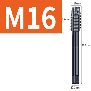 <span class=keywords><strong>Taraud</strong></span> métrique en acier inoxydable à filetage grossier et fin, à rainure droite/spirale, en acier rapide au cobalt revêtu de TiN, M2-M30, UNC - Product Image 4