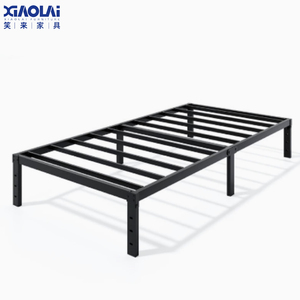 Cadre de lit en métal minimaliste durable, acier au carbone, base à lattes simple pour <span class=keywords><strong>appartement</strong></span> locatif, maison d'hôtes - Product Image 1