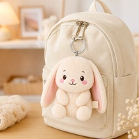 Breloques de sac personnalisées en peluche lapin mini, faible MOQ, porte-clés et breloques de sac en coton doux pour cadeaux unisexes