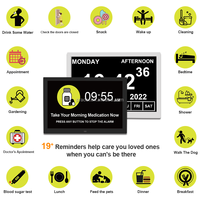 Pros 15 pouces calendrier numérique horloge démence horloge grand affichage rappels d'alarme Auto Dimmable non abrégé jour Date mois