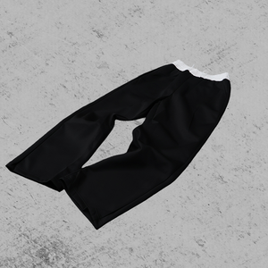 Pantalon large noir à cordon de serrage, taille élastique, style décontracté oversize pour femme - Product Image 4