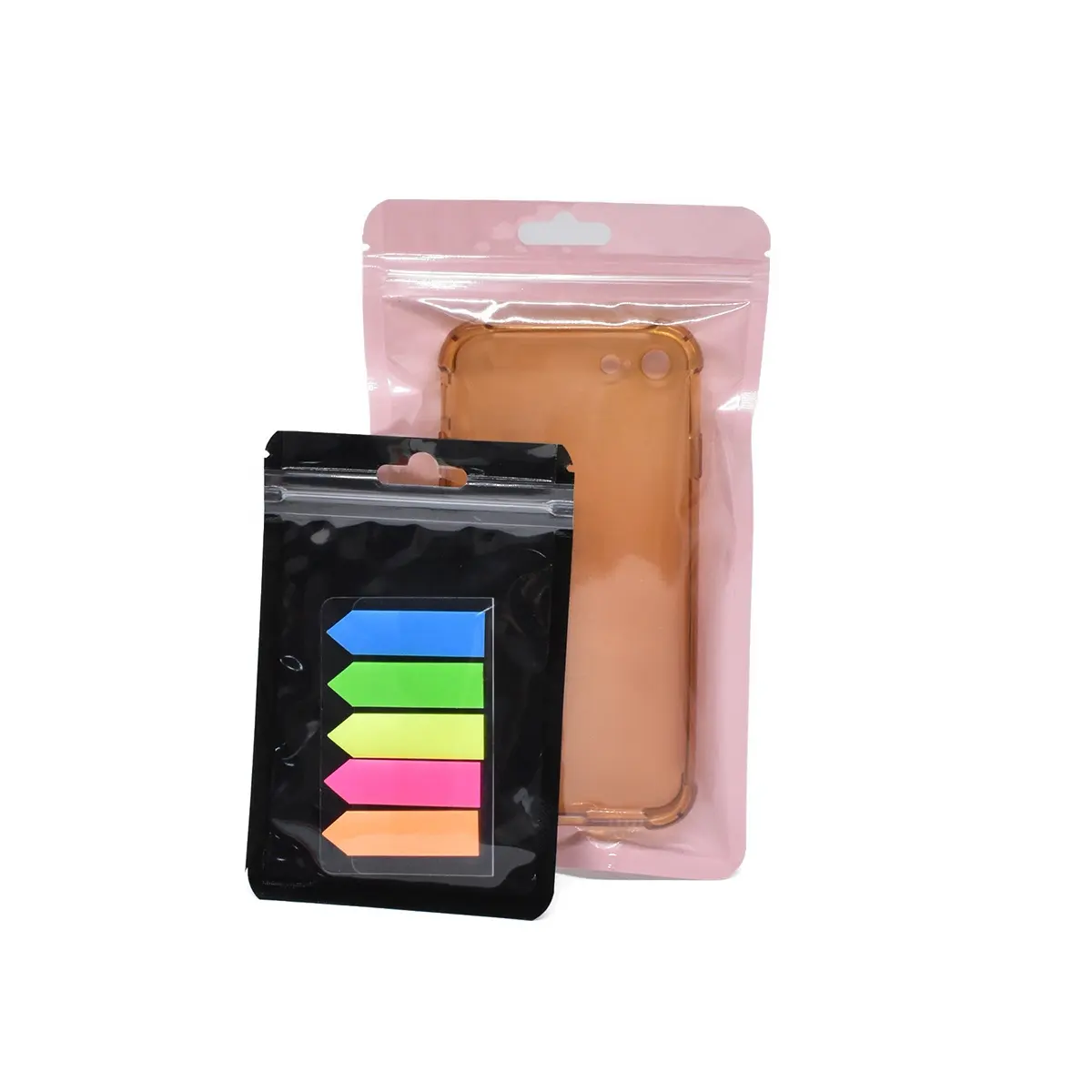 गहने गहने फोन केस पैकेजिंग होलोग्राफिक जिपर बैग के लिए पुनर्निर्मित रंगीन स्क्वायर सेल्फ-सीलिंग प्लास्टिक बैग