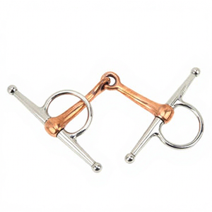 Brida de cobre y acero con anillas redondas para equitación, equipo veterinario duradero - Product Image 1