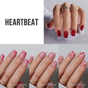 BTArtbox Faux Ongles Courts Réutilisables de Luxe, Haute Qualité, Vente en Gros, French Manucure, Gel Souple, Design Personnalisé, Ongles à Presser Printemps - Product Image 2