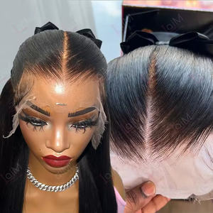 Peluca de encaje HD de cabello indio crudo, peluca de cabello humano de encaje completo sin pegamento alineada con cutícula virgen 100%, pelucas delanteras de encaje para mujeres negras - Product Image 3