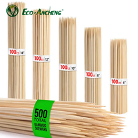Accepter l'étiquette de personnalisation Brochettes de bambou Bâton de bambou pour barbecue Brochette en bois pour la nourriture