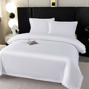 Parures de lit en tissu 100% coton, couleur blanc pur, taies d'oreiller pour hôtel, logo personnalisé - Product Image 6