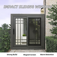 Fenêtre moderne à double vitrage résistant aux ouragans, à persiennes horizontales magnétiques en acier inoxydable, isolation thermique, extérieur en aluminium