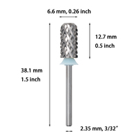 Fraise à ongles en carbure de tungstène 4XC, fraises à ongles de sécurité à chanfrein, fraises à ongles à barillet large, polisseuses à poudre acrylique