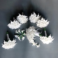 MSFAME Bouquet de fleurs de mariée Calla Lily fait à la main de haute qualité