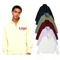 Sweat-shirts OEM pour hommes multicolores à col montant, fermeture éclair quart de tour, patte de boutonnage dissimulée, fermeture éclair métallique, poignets côtelés, brodés, en polyester/coton