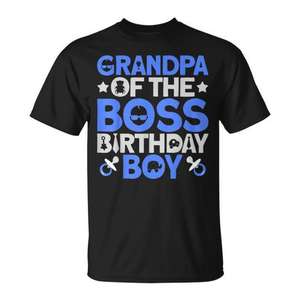 Camiseta Grandpa Of The Boss Birthday Boy, color negro, unisex para adultos - Product Image 1