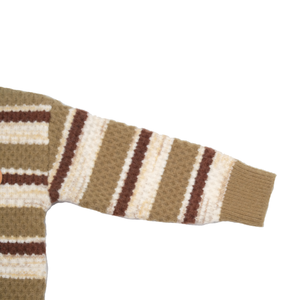 <span class=keywords><strong>Pull</strong></span> tricoté décontracté multicolore rayé en mélange de coton doux et écologique pour bébés garçons, col rond, motif souriant mignon, collection automne-hiver - Product Image 4
