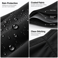 Combinaison de pluie noire pour moto pour homme, veste de pluie imperméable à capuche et pantalon cargo, ensemble deux pièces pour la conduite et les trajets quotidiens