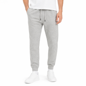 Custom Design Soft Combed Cotton Men's Joggers Minimalist Drawstring Anti-Shrinkage Regular Fit Daily Casual Men Sweatpants - Product Image 3
