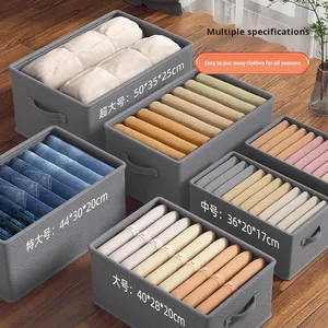 Tinh Khiết Màu Xám Hiện Đại Vải Lanh Vải Nhôm Gấp Hộp Lưu Trữ Không Có Divider Đa Chức Năng Ký Túc Xá Tổ Chức Quần Áo Quần 10-20l - Product Image 6