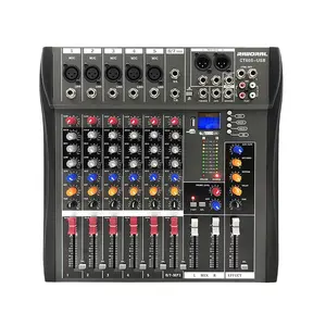 CT60S 6 Channels Professional Studio Audio Mixer USB DJ Sound Mixing Console 48V Phantom Powers