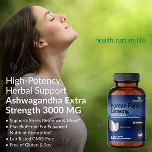 AegleWell Koreaanse Rode Panax Ginseng Capsules met Ashwagandha, Rode Biet, Groene Thee Extract, Ashwagandha Supplementen Capsules - Product Image 4