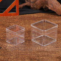 Boîtes à bonbons carrées en plastique transparent de qualité alimentaire PS avec couvercles, pour mariage et célébrations, emballage cadeau, logos imprimés, épaisseur 1,8 mm, vente en gros