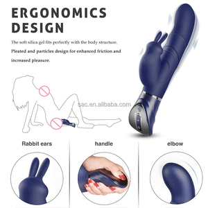 SacKnove Adult Produkte Silikon USB 10 Vibration Rotierender G-Punkt Dildo Sexspielzeug Schub Hase Kaninchen <span class=keywords><strong>Vibrator</strong></span> Für Frauen Vagina - Product Image 4
