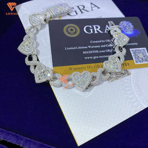 Fine Jewelry Damen Herren Armband Hochwertige 14mm 925 Sterling Silber VVS Moissan ite Diamond Infinity <span class=keywords><strong>Love</strong></span> Heart Link Armband - Product Image 3