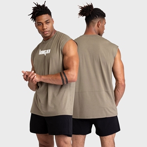 Canotta da <span class=keywords><strong>Uomo</strong></span> Traspirante per Allenamento, Bodybuilding, Corsa, in Cotone, Personalizzabile, Disponibile in Magazzino - Product Image 1