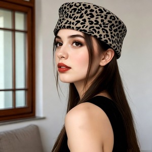 Baskenmütze mit Leopardenmuster für Damen, Vintage-Stil, französischer Maler-Stil, vielseitig, modisch, trendig, Retro-Hüte - Product Image 2