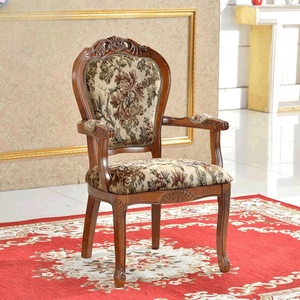 Ghế học tập bằng da châu Âu, ghế tiếp khách bằng gỗ nguyên khối chạm khắc - Product Image 6