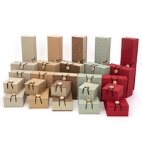 Weihnachten hochwertige Vintage Holz knopf Leinen Schmuck Ring Box Anhänger Schmucks cha tulle Halskette Aufbewahrung sbox