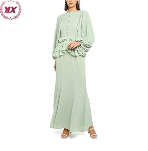 Mousseline de Soie Personnalisée Élégante Ethnique Femme Fantaisie Arabe Soirée Formelle Simple Et Digne Ambiance <span class=keywords><strong>Baju</strong></span> <span class=keywords><strong>Kurung</strong></span> Pour Musulmane - Product Image 4