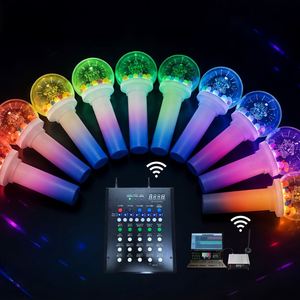 พัดลมหูกระต่ายอะคริลิคพลาสติกแบบกำหนดเอง พร้อมรีโมท 2.4G ควบคุมผ่านแอพ ไฟ LED RGB ด้ามจับไล่เฉดสีแบบด้าน สำหรับคอนเสิร์ต Kpop - Product Image 2