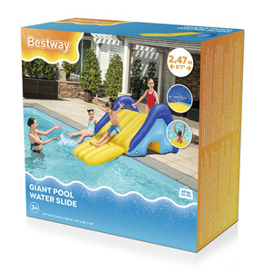 Toboggan aquatique gonflable 2,47m x 1,24m x 1,00m en PVC pour piscine extérieure, usage domestique pour enfants - Product Image 4