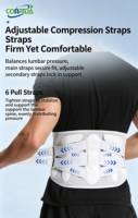 CONRIDA Soutien lombaire incurvé réglable, léger, respirant, durable, portable, protection professionnelle en polyester et nylon