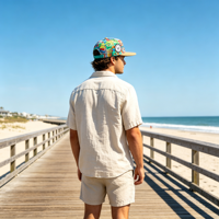 Gorra de Playa de Verano de 6 Paneles con Estampado Digital Personalizado, Gorra Snapback YESCAP