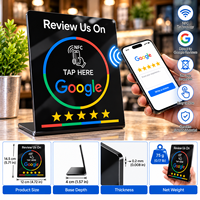 Plaque de présentation NFC en acrylique noir de qualité supérieure, moderne, en forme de L, pour comptoir, destinée aux entreprises