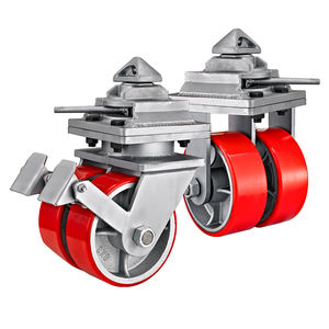 6/8/10/12 polegadas extra pesado núcleo de ferro fundido vermelho pu duplo rodízio recipiente rodas - Product Image 5