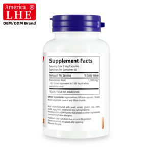 Complément de racine de pissenlit 1500 mg pour adultes, soutient la fonction hépatique et une digestion saine, capsules de racine de pissenlit - Product Image 6