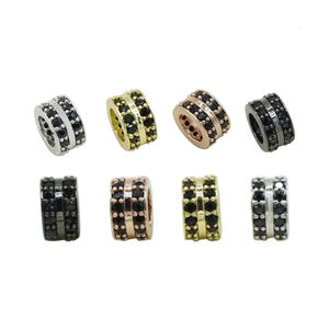 Manik-Manik Spacer CZ 8mm untuk Pembuatan Perhiasan, Grosir, Liontin Anting, Kalung, Micro Pave DIY, Manik-Manik Bulat, Konektor, Amethyst - Product Image 6