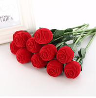 Boîte à Bagues de Mariage Fleur en Velours Rouge Rose avec Logo Personnalisé, Présentoir à Bijoux, Vente en Gros