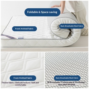 Cubrecolchón <span class=keywords><strong>de</strong></span> Látex Suave y Cómodo para el Hogar, Dormitorio, Habitación <span class=keywords><strong>de</strong></span> Invitados, Alivio <span class=keywords><strong>de</strong></span> Presión, Mejora del Sueño - Product Image 5