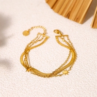 Bracelet chaîne tournesol Bowei en acier inoxydable plaqué or 18 carats, bijou unisexe élégant et tendance