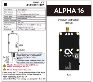 Prix de gros AKK 8W VTX 5.8G Video Alpha 8 VTX 80CH 8W 5W 3W 1W Vidéo à puissance commutable pour RC - Product Image 4