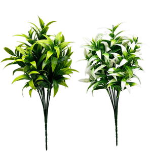Small Indoor/Outdoor Bamboo <strong>Leaves</strong> Bouquets Artificial Tree Branches PE Plant <strong>Wall</strong> <strong>Decoration</strong> 35cm Birthday Occasion Accessory - Product Image 3