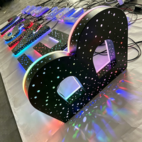 Lettres lumineuses en diamant, lettres perforées latérales, logo LED doré, enseigne commerciale