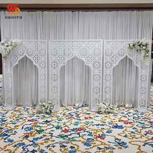 LEDA Modern Factory Custom Party White Detachable Arch Royal Vintage Look Hollow Carving Pattern <b>Backdrop</b> <b>Stand</b> for Wedding - Product Image 1
