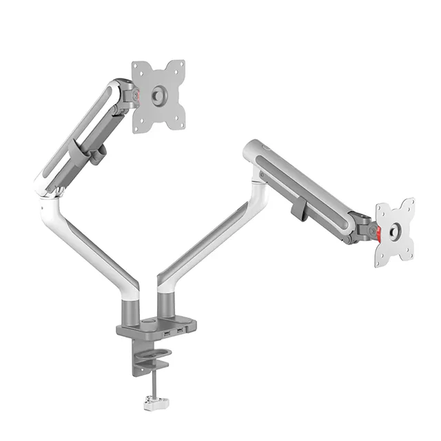 Dual Monitor Stand Arms VESA Mounts, for 2 Monitors, Mechanical Spring Tension Indicator Fully Adjustable Bracket