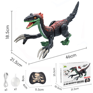 2.4G Simulation RC Dino Marche <span class=keywords><strong>Velociraptor</strong></span> Robot Jouets Électrique Marche Dino Jouets Avec Fonction De Pulvérisation - Product Image 2