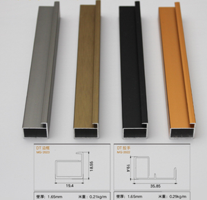 Vente en gros de portes vitrées battantes modernes de luxe léger pour armoire, profilés en alliage d'aluminium, accessoires de cadre de porte, profilés de fenêtre noirs - Product Image 6