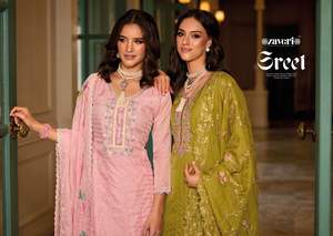 Nouveau costume Salwar en organza doux à la mode avec une belle broderie et Dupatta pour les occasions spéciales des femmes de l'Inde - Product Image 4